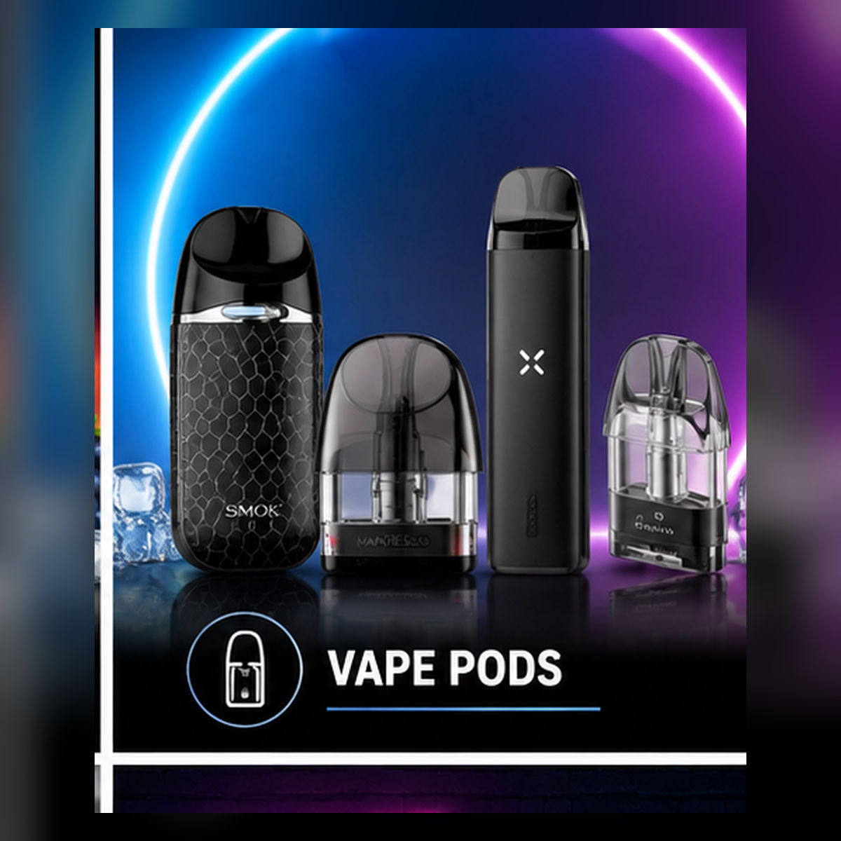 Vape pod category image showing reusable pod systems and pod packs